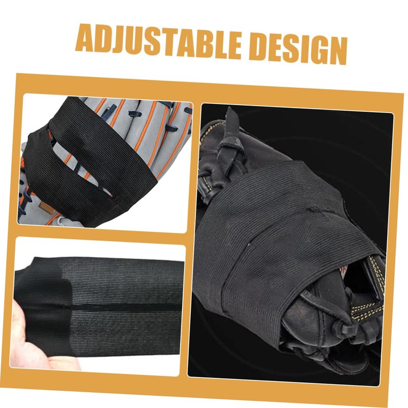 Mipcase 4Pcs Elastic Baseball Glove Wrap Polyester Softball Glove Conditioner