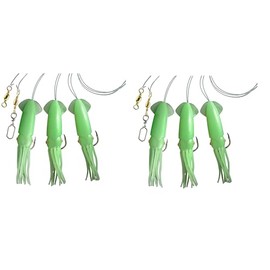 Dega by Jenzi Cod Rigs Rubber Octopus 3 Arms Luminous Squid Norway Ready Assembled Length 115 cm Line Thickness 0.80 mm Hook Size 7/0 (Set B)