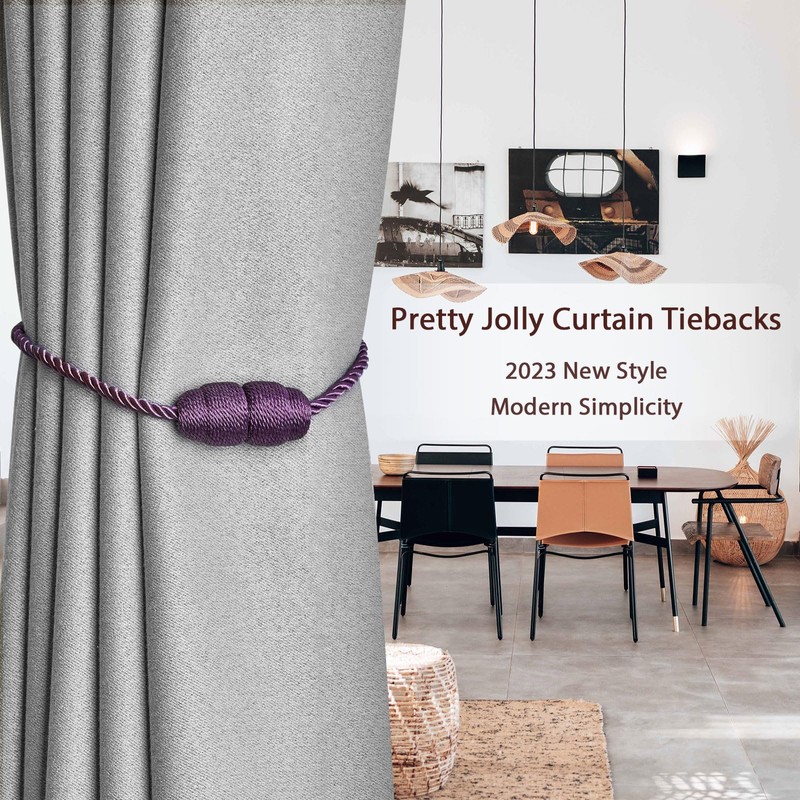 Pretty Jolly 2 Pack Strong Magnetic Curtain Tiebacks Handmade Weave