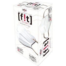 Advanced SMArt FIB-05 3D Non-Woven Round Shape 3D Pleated Mask Fit White x Beige Regular Size 30 Pack