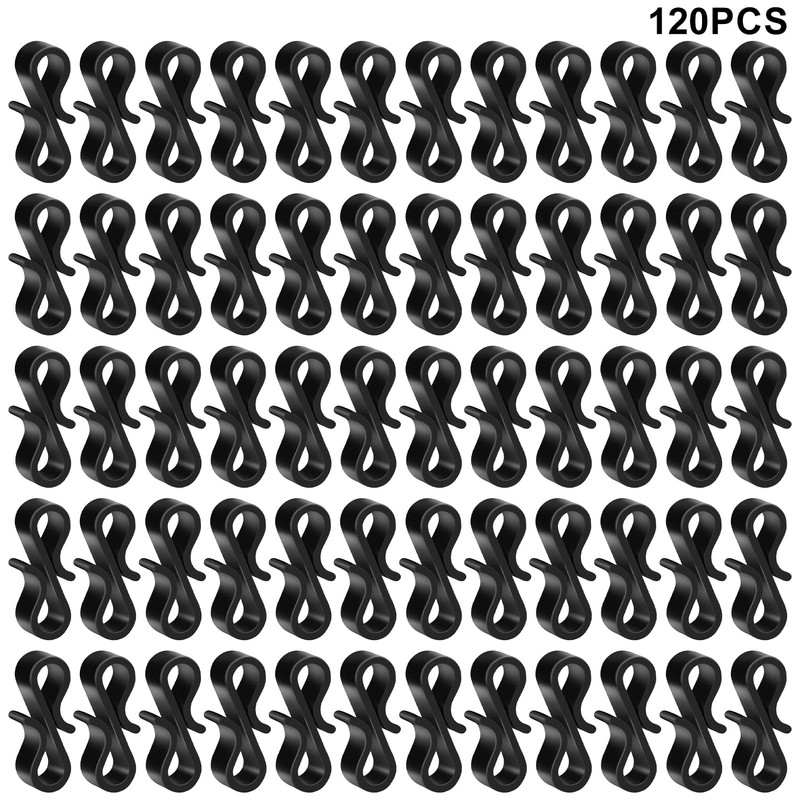 120 Pcs Black Gutter Hooks, Reusable Plastic S Gutter Clips