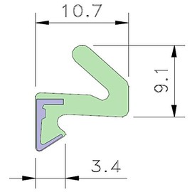 AQUAMAC 21 Draught Strip Seal - AQ21W White - 1m