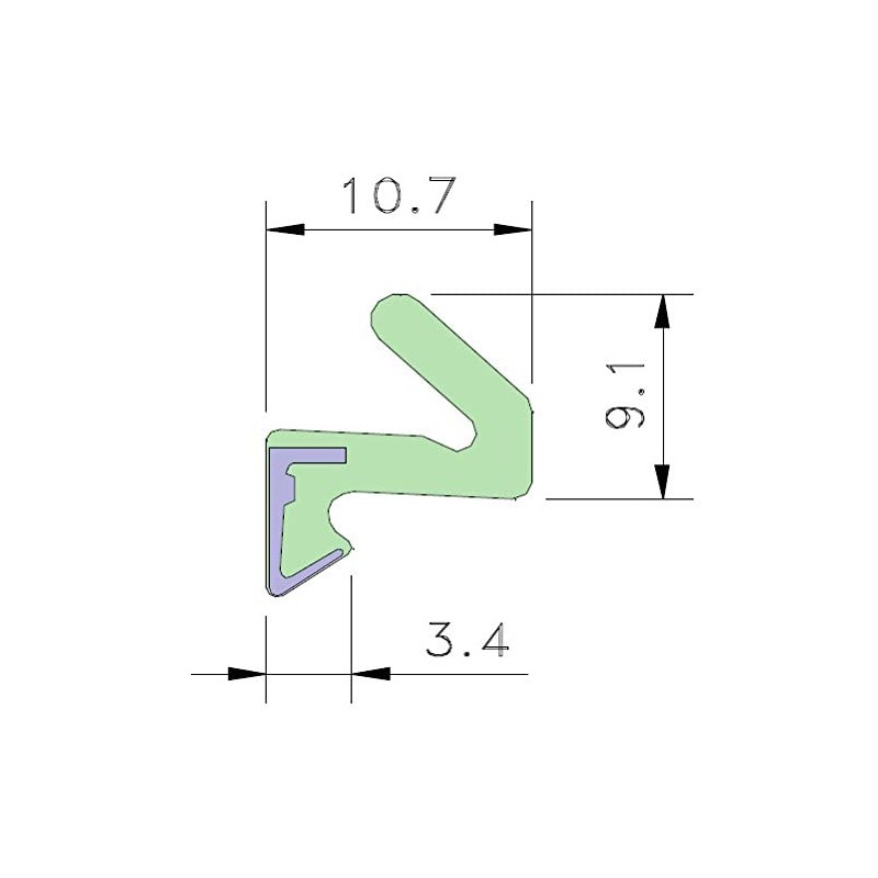 AQUAMAC 21 Draught Strip Seal - AQ21W White - 1m
