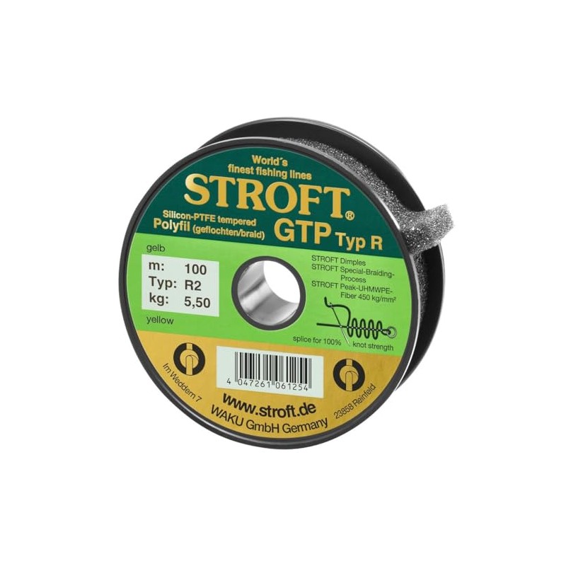 Line STROFT GTP Type R Braided 100m yellow, R2-0.180mm-5.5kg