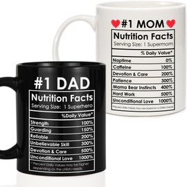Breezy Valley Best Mom and Dad Coffee Mugs Gifts - Christmas Gifts for Parents, Anniversary Parents Gift, Mother’s Day, Father’s Day, or Valentines Day - Couple Gift Set for Mom and Dad
