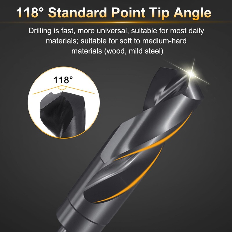 HARFINGTON 3/4" Drill Bit 3/8" Reduced Shank 3-Flat 4241 High