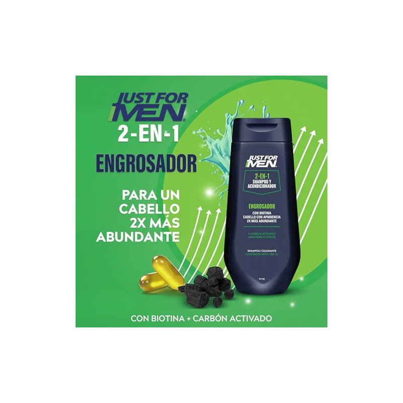 Just For Men Shampoo y Acondicionador 2 en 1 Engrosador