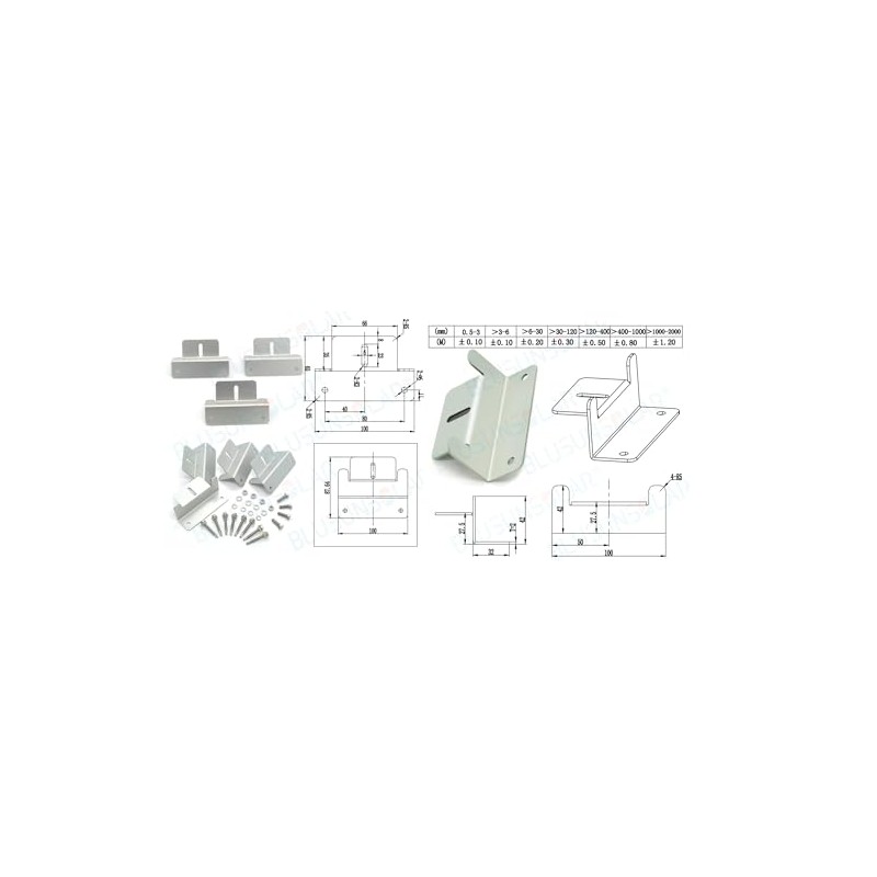Solar Panel Z Mounting Brackets, Aluminium Construction with Hardware, Set