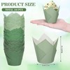 Whaline 180Pcs Gradient Green Tulip Cupcake Liners Sage Green Tulip