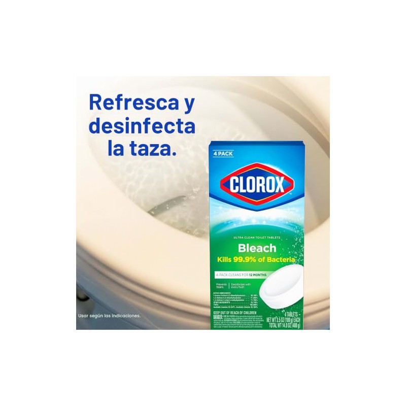 Clorox Limpiador automático para inodoro de 3.5 onzas, 4 unidades
