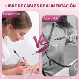 Nail Drill para Uñas, 20000RPM Torno Electrico para Uñas con 3 Velocidades Ajustables, Portátil Taladro para Uñas con 12 Cabezales de Lijado y 36 Bandas de Lijado para Acrílicos, Geles, Uñas Naturales