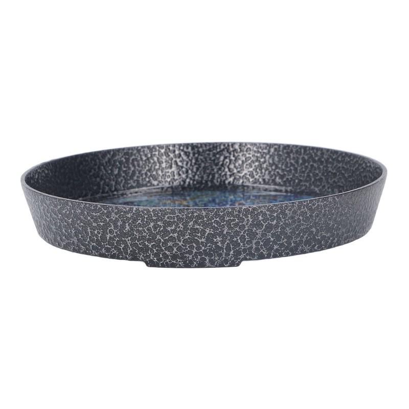 Small Tea Tray Complex Pattern Round Alloy Decorative Tea Serving