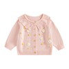 MAHUAOYIXI Toddler Baby Girl Sweater Cardigan Long Sleeve 3D Flower