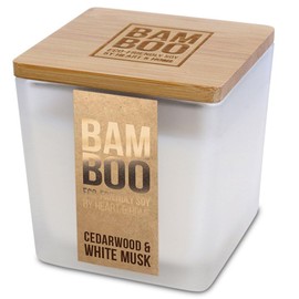 Heart & Home Bamboo Lareg Jar - Cedarwood & White Musk