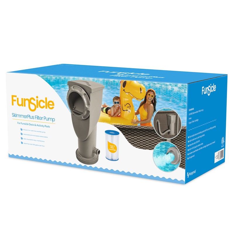 Funsicle SkimmerPlus 1,500 GPH 2-in-1 Filter Pump and Skimmer System