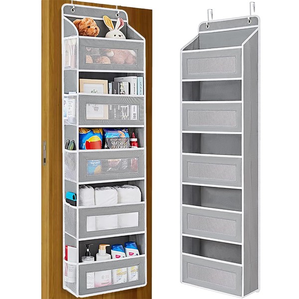 BOYUZHE Over the Door Organizer with 5 Front Pockets and