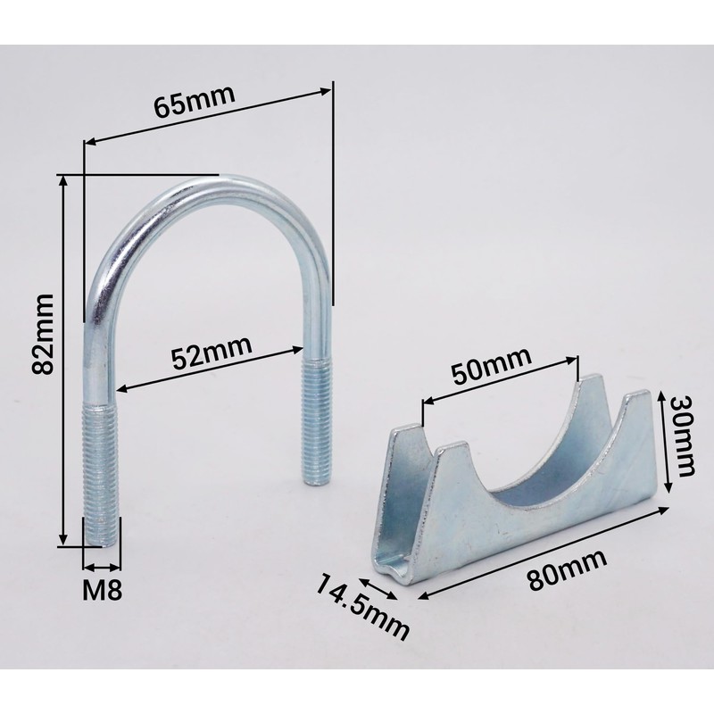 SKIR'CO (2 pcs) Pipe Clamps for 50 mm Diameter Pipes,