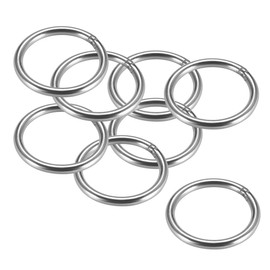 sourcing map 201 Stainless Steel O Ring 60mm(2.36") Outer Diameter 6mm Thickness Strapping Welded Round Rings 8pcs