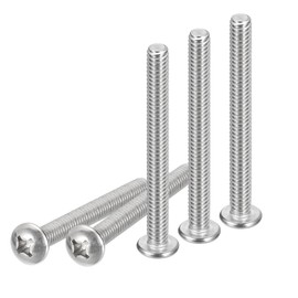 DTGN 1/4-20x2-1/2" Pan Head Machine Screws, 50Pcs 304 Stainless Steel, Phillips Drive, UNC Full Thread, Bright Finish, Screws Bolts Kit