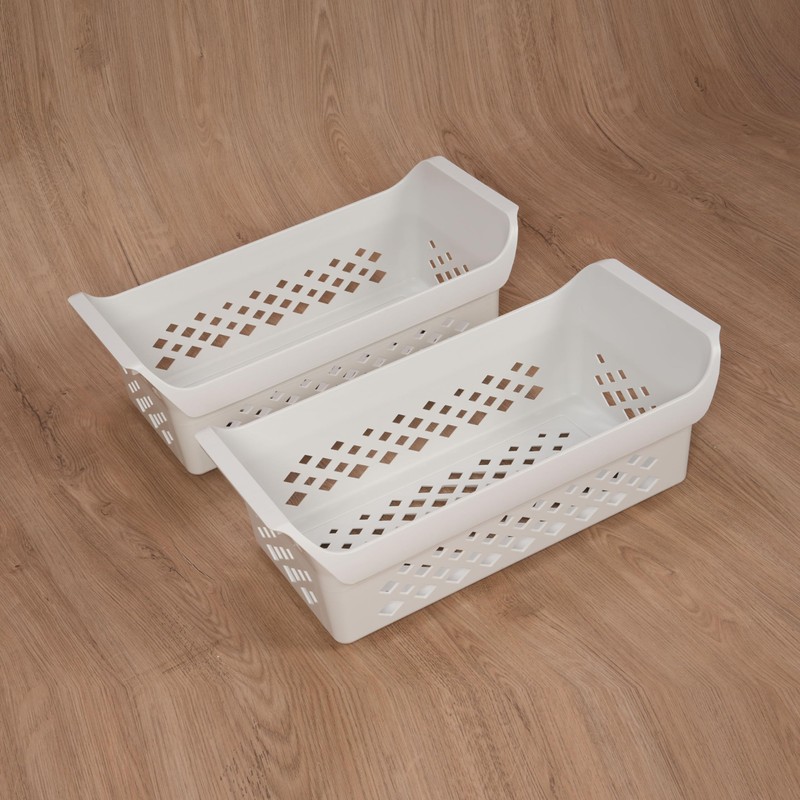 HECASA 2 Pcs 5304512718 Universal White Storage Basket for Frigidaire