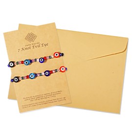 6PCS Evil Eye Bracelet for Women Men 7 Knot Evil Eye Bracelet Turkish Blue Evil Eye Black Bracelet Adjustable Mal Ojo Protection Bracelets Red String Bracelets for Women Men Lucky Jewelry Gifts