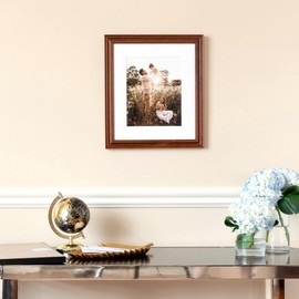 ArtToFrames 6x8 inch Walnut stain Wood Picture Frame, WOM0066-81375-YWAL-6x8