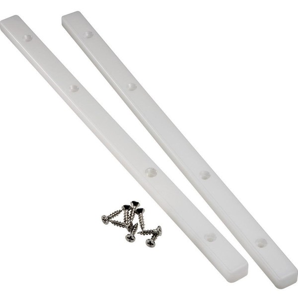 White Plastic Guide Rails for 17mm 21/32 in Grooved Drawers