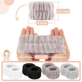 8 Pcs Microfiber Spa Wrist Bands for Washing Face, Women's Wrist Towels for Washing Face, Absorbent Face Washing Wristbands, Prevent Water from Spilling Down Your Arms