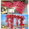 Set of 2-5.9Ft Long Artificial Bougainvillea Flowers Garland Silk Climbing