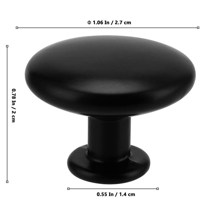 MUKLEI 30 PCS Black Round Cabinet Knobs, Matte Door Knobs