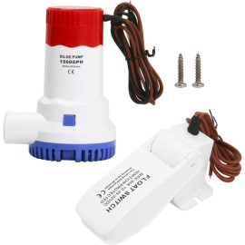 Amarine Made 12V 1500 GPH Boat Bilge Water Pump Electric Marine Bilge Pump with Float Switch