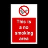 This is a no smoking area Plastic Sign with 4