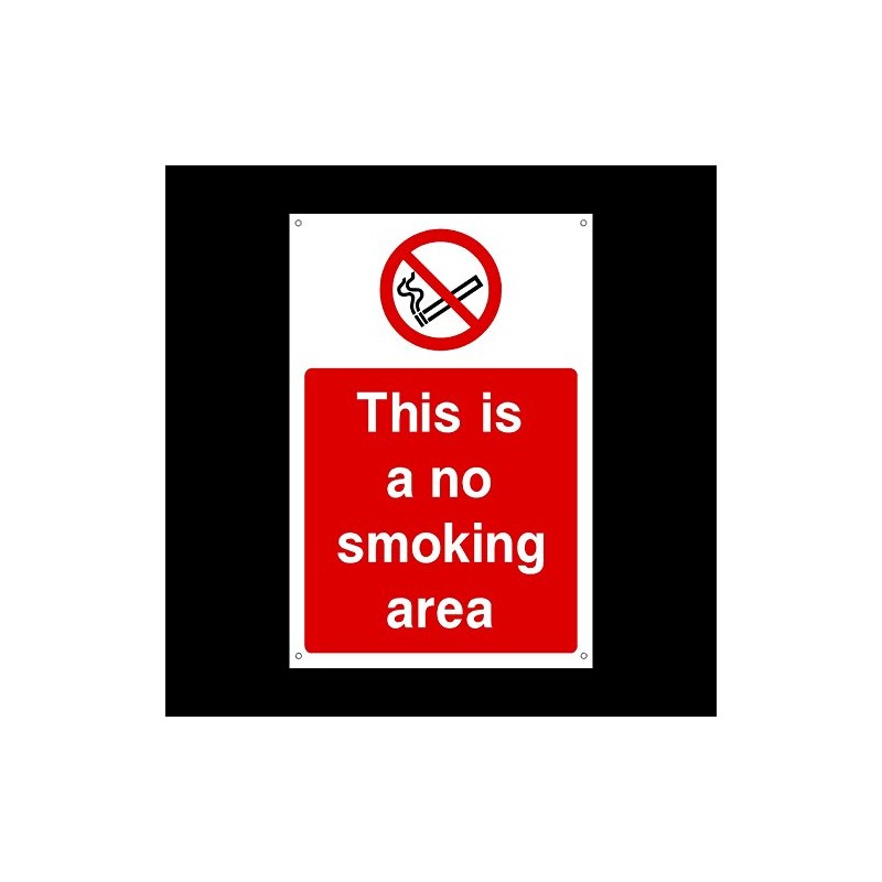 This is a no smoking area Plastic Sign with 4