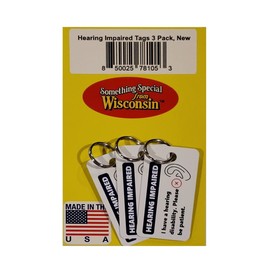 Hard of Hearing Key Tag Pack of 3 Hearing Impaired Key Ring Safety Product Secure ID
