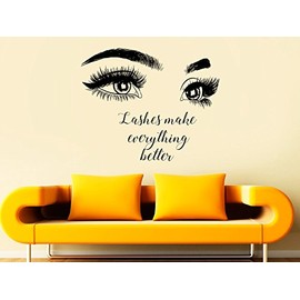 Eyelashes decal,Eyelashes Eye Decal,Eyelashes Eye Sticker,Girls Eyes,Eyebrows Decal,Brow Bar decal,Beauty Salon Decal,Make Up Decal r2018