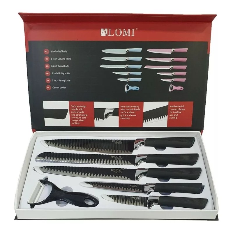 CL Set Cuchillos Millerhaus Pro Line Recubrimiento Ceramica Neg
