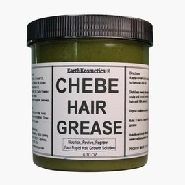Chebe Grease stimulates Hair Follicles for Growth and Reverses Bald Spots. It contains Chebe Powder, Karkar Oil plus Potent Herbs and Oils (Neem, Moringa, Fenugreek, Rosemary, etc.) 6.05 Oz