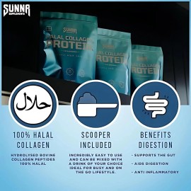 SUNNA SUPPLEMENTS - Halal Bovine Collagen Protein Powder for Hair Skin Nails ...