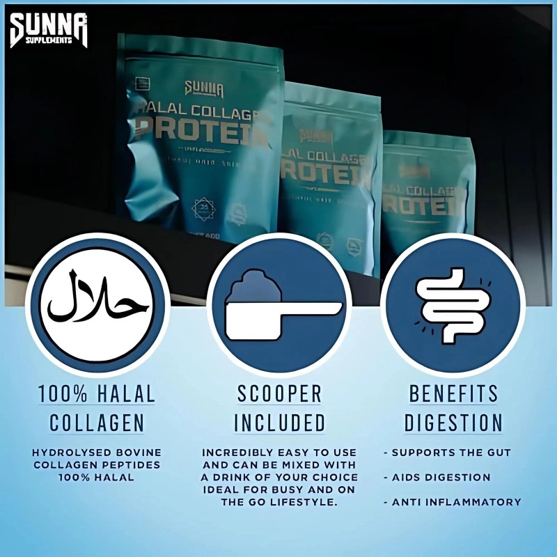 SUNNA SUPPLEMENTS - Halal Bovine Collagen Protein Powder for Hair