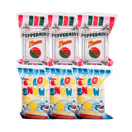 Flossie's Limited Edition Yellow Snow & Peppermint Cotton Candy, Banana & Peppermint-Flavored Party Candy, Light & Fluffy, Ideal Snack for all Ages, 2.4 oz