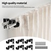 6 Pack Double Curtain Rod Brackets, Heavy Duty Adjustable Curtain