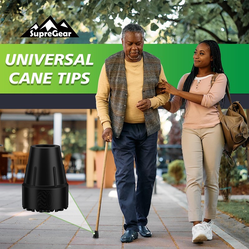 supregear Cane Tips 3/4 inch, 2 Pack Heavy Duty Rubber