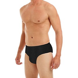 Mens Disposable 100% Cotton Underwear - For Travel- Hospital Stays- Emergencies Black Medium 20 Pack