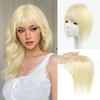 TANJET Light Blonde 10Inch Human Hair Toppers for Women Real