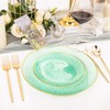 Rubtlamp Plastic Green Plates,Green Party Plates, Disposable Green Plates, Clear
