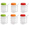 Arrow Plastic SET OF 6 Plastic Sip-A-MUG with Built-In straw,
