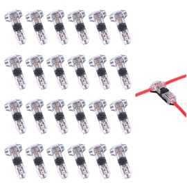 Brightfour Low Voltage Solderless T Tap Wire Connectors, 24 Pack 3 Way Connectors for 24-20 AWG Wires, Vehicle/Audio/Video/Lighting & Automotive
