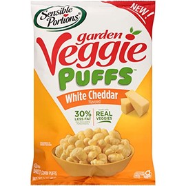 Sensible Portions Garden Veggie White Cheddar Flavored Baked Corn Puffs, 3 oz (Pack of 6)