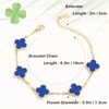 AIQIUQIU 18K Gold Plated Four Leaf Clover Bracelet, Lucky Link
