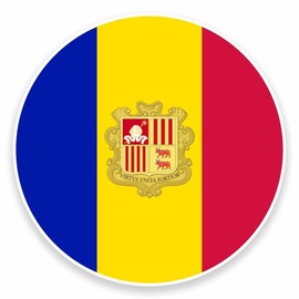 2 x 10cm/100mm Andorra Flag Window Cling Sticker Car Van Campervan Glass #9507